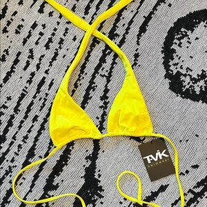 NWT Tavik Alana Yellow Bikini Top Triangle XS